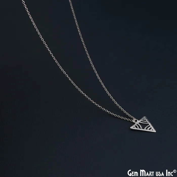 GemMartUSA Charm Necklaces Triangle Shape Charm Laser Finding Silver Plated Charm For Bracelets Pendants GemMartUSA Charm Necklaces Triangle Shape Charm Laser Finding Silver Plated Charm For Bracelets Pendants