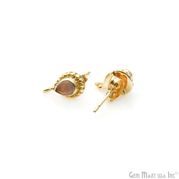 GemMartUSA Earrings Pear Shape Gold Plated 13x7mm Hoop Stud Earring GemMartUSA Earrings Pear Shape Gold Plated 13x7mm Hoop Stud Earring