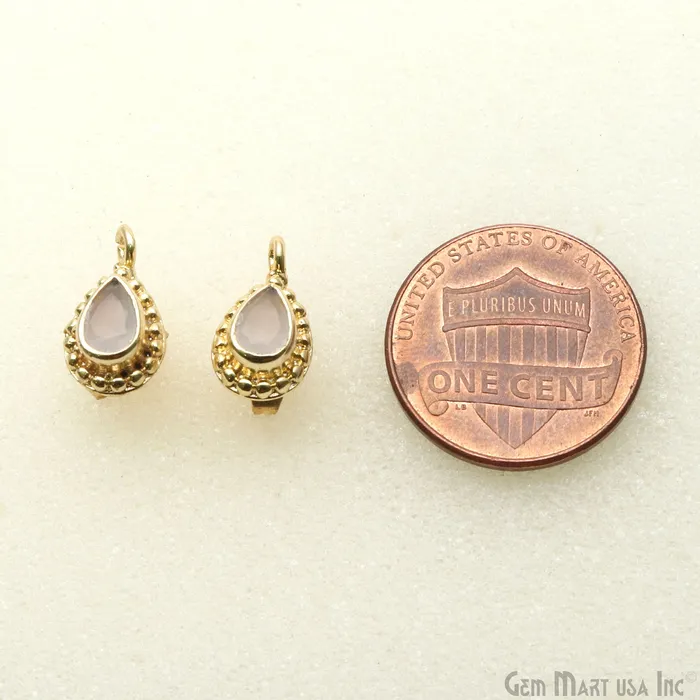 GemMartUSA Earrings Pear Shape Gold Plated 13x7mm Hoop Stud Earring GemMartUSA Earrings Pear Shape Gold Plated 13x7mm Hoop Stud Earring