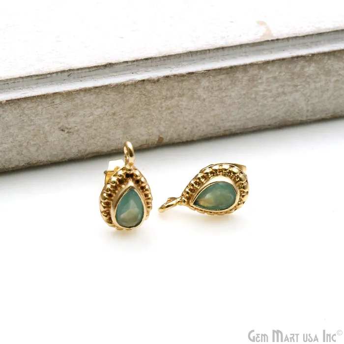 GemMartUSA Earrings Pear Shape Gold Plated 13x7mm Hoop Stud Earring GemMartUSA Earrings Pear Shape Gold Plated 13x7mm Hoop Stud Earring