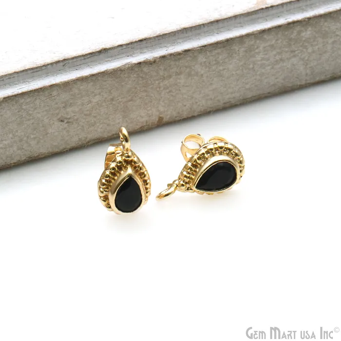 GemMartUSA Earrings Pear Shape Gold Plated 13x7mm Hoop Stud Earring GemMartUSA Earrings Pear Shape Gold Plated 13x7mm Hoop Stud Earring