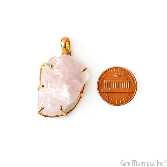 GemMartUSA Natural Morganite Organic 34x21mm Gold Plated Prong Setting Single Bail Gemstone Pendant Necklaces GemMartUSA Natural Morganite Organic 34x21mm Gold Plated Prong Setting Single Bail Gemstone Pendant Necklaces