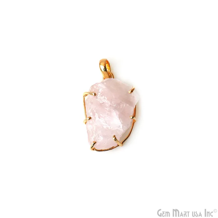GemMartUSA Natural Morganite Organic 34x21mm Gold Plated Prong Setting Single Bail Gemstone Pendant Necklaces GemMartUSA Natural Morganite Organic 34x21mm Gold Plated Prong Setting Single Bail Gemstone Pendant Necklaces