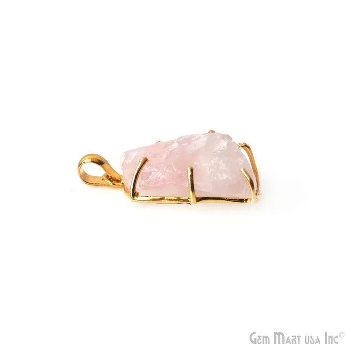 GemMartUSA Natural Morganite Organic 34x21mm Gold Plated Prong Setting Single Bail Gemstone Pendant Necklaces GemMartUSA Natural Morganite Organic 34x21mm Gold Plated Prong Setting Single Bail Gemstone Pendant Necklaces