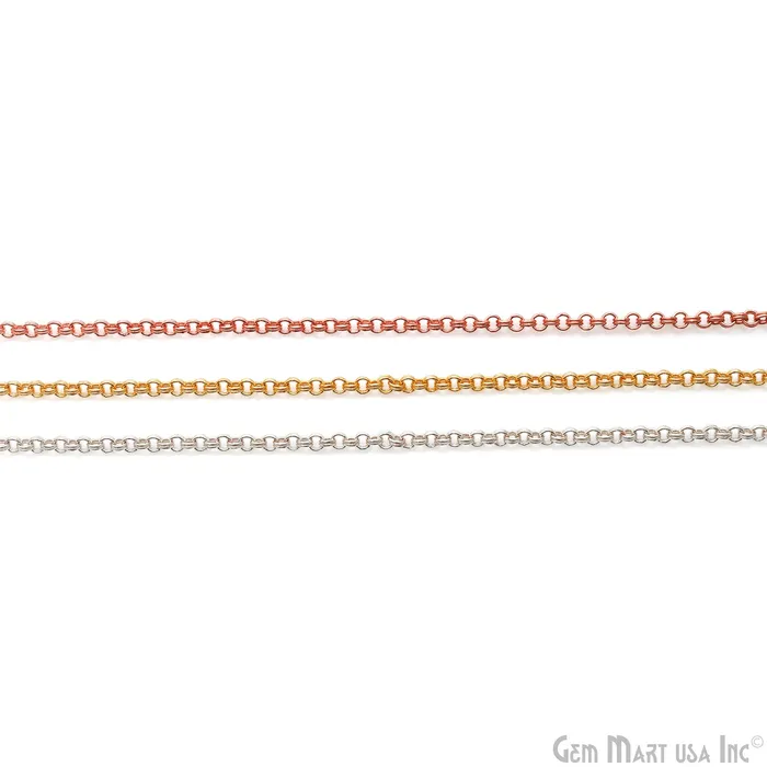 GemMartUSA Necklaces Double Cable Chain 2mm Link Chain Necklace Finding Chain
