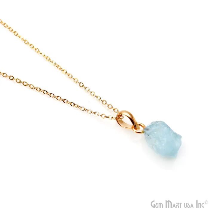 GemMartUSA Necklaces Rough Gemstone 16x11mm Gold Plated Necklace Chain 18 Inch GemMartUSA Necklaces Rough Gemstone 16x11mm Gold Plated Necklace Chain 18 Inch