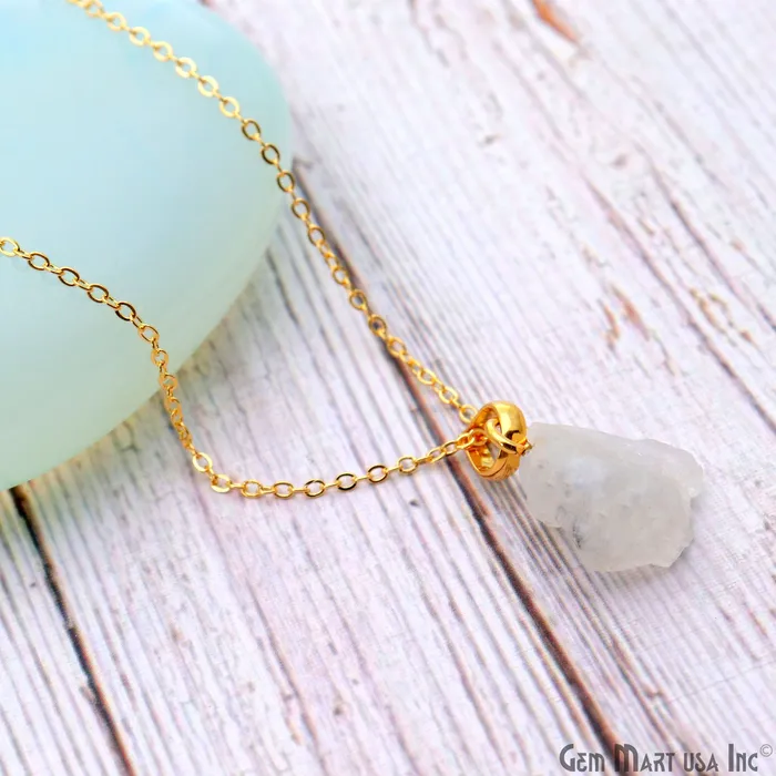 GemMartUSA Necklaces Rough Gemstone 16x11mm Gold Plated Necklace Chain 18 Inch GemMartUSA Necklaces Rough Gemstone 16x11mm Gold Plated Necklace Chain 18 Inch