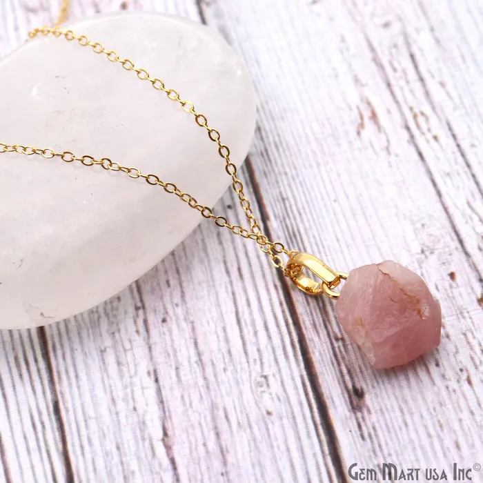 GemMartUSA Necklaces Rough Gemstone 16x11mm Gold Plated Necklace Chain 18 Inch GemMartUSA Necklaces Rough Gemstone 16x11mm Gold Plated Necklace Chain 18 Inch
