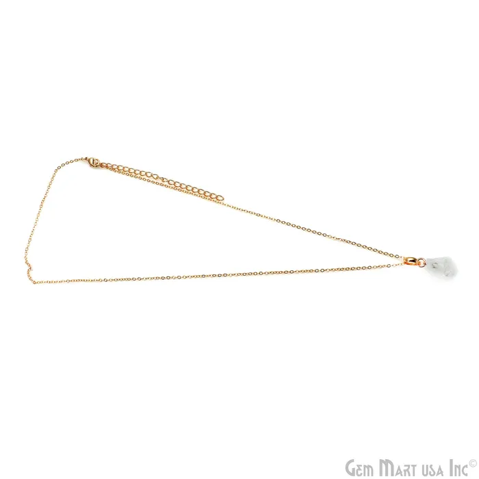 GemMartUSA Necklaces Rough Gemstone 16x11mm Gold Plated Necklace Chain 18 Inch GemMartUSA Necklaces Rough Gemstone 16x11mm Gold Plated Necklace Chain 18 Inch