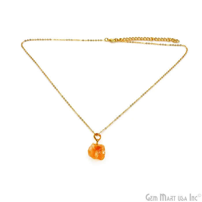 GemMartUSA Necklaces Rough Gemstone 16x11mm Gold Plated Necklace Chain 18 Inch GemMartUSA Necklaces Rough Gemstone 16x11mm Gold Plated Necklace Chain 18 Inch