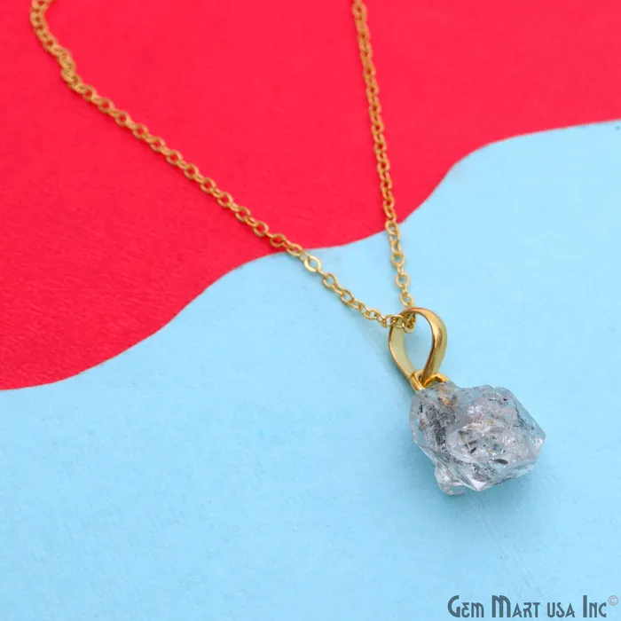 GemMartUSA Necklaces Rough Gemstone 16x11mm Gold Plated Necklace Chain 18 Inch GemMartUSA Necklaces Rough Gemstone 16x11mm Gold Plated Necklace Chain 18 Inch