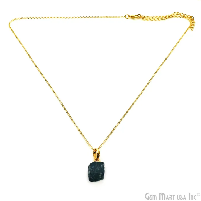 GemMartUSA Necklaces Rough Gemstone 16x11mm Gold Plated Necklace Chain 18 Inch GemMartUSA Necklaces Rough Gemstone 16x11mm Gold Plated Necklace Chain 18 Inch