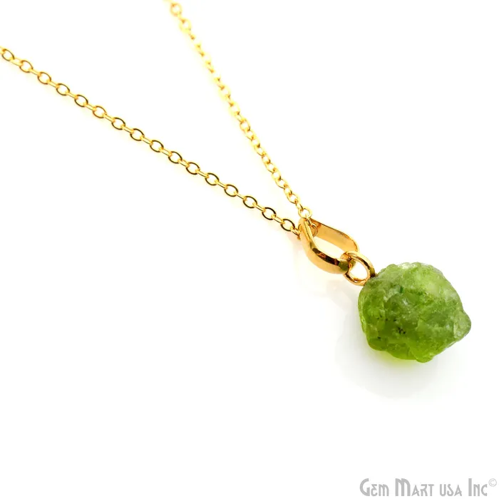 GemMartUSA Necklaces Rough Gemstone 16x11mm Gold Plated Necklace Chain 18 Inch GemMartUSA Necklaces Rough Gemstone 16x11mm Gold Plated Necklace Chain 18 Inch