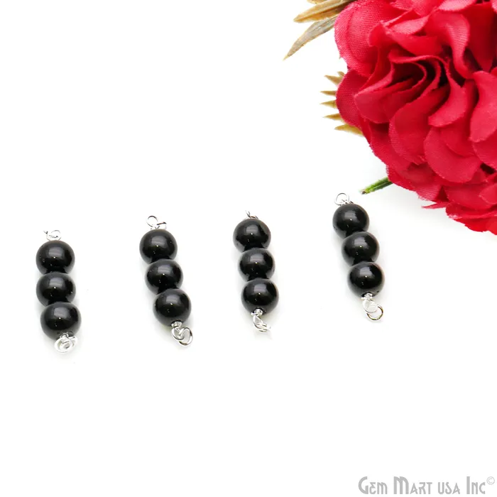 GemMartUSA Necklaces Round Gemstone Three Beads Silver Wire Wrapped Bar Pendant Connector GemMartUSA Necklaces Round Gemstone Three Beads Silver Wire Wrapped Bar Pendant Connector
