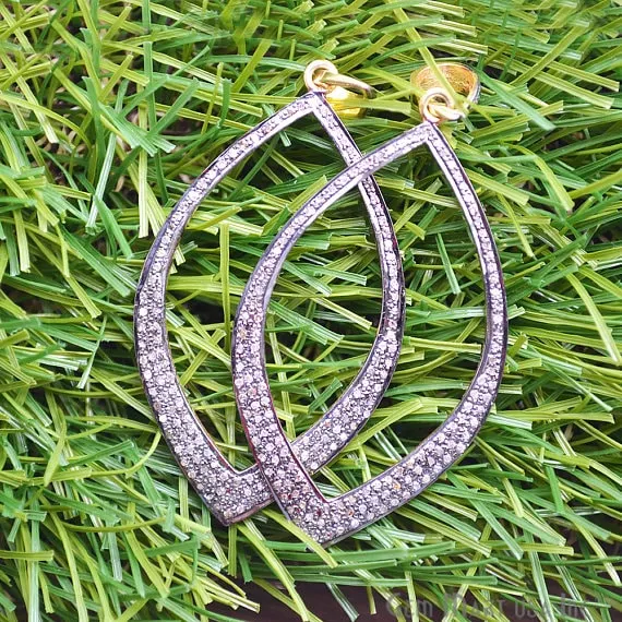GemMartUSA Pave Marquise Shape Diamond Charm Pendant Gold Vermeil Necklace Charm Pendant Necklaces GemMartUSA Pave Marquise Shape Diamond Charm Pendant Gold Vermeil Necklace Charm Pendant Necklaces