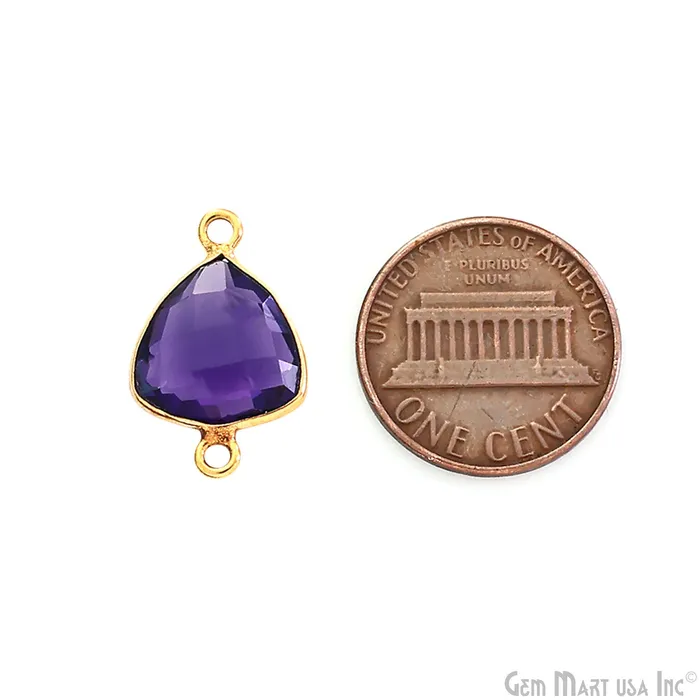 GemMartUSA PreStyled Sets Trillion 12mm Gold Bezel Double Bail Gemstone Connector GemMartUSA PreStyled Sets Trillion 12mm Gold Bezel Double Bail Gemstone Connector