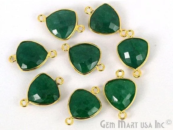 GemMartUSA PreStyled Sets Trillion 12mm Gold Bezel Double Bail Gemstone Connector GemMartUSA PreStyled Sets Trillion 12mm Gold Bezel Double Bail Gemstone Connector