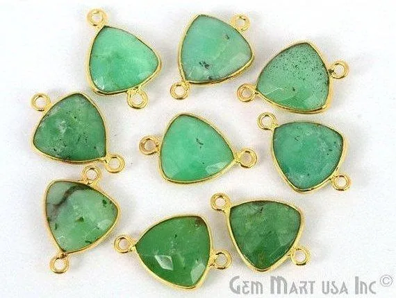 GemMartUSA PreStyled Sets Trillion 12mm Gold Bezel Double Bail Gemstone Connector GemMartUSA PreStyled Sets Trillion 12mm Gold Bezel Double Bail Gemstone Connector