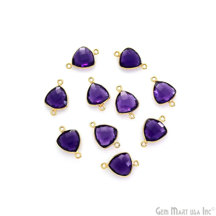 GemMartUSA PreStyled Sets Trillion 12mm Gold Bezel Double Bail Gemstone Connector GemMartUSA PreStyled Sets Trillion 12mm Gold Bezel Double Bail Gemstone Connector