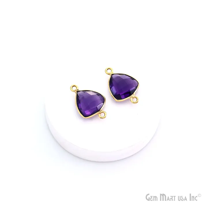 GemMartUSA PreStyled Sets Trillion 12mm Gold Bezel Double Bail Gemstone Connector GemMartUSA PreStyled Sets Trillion 12mm Gold Bezel Double Bail Gemstone Connector