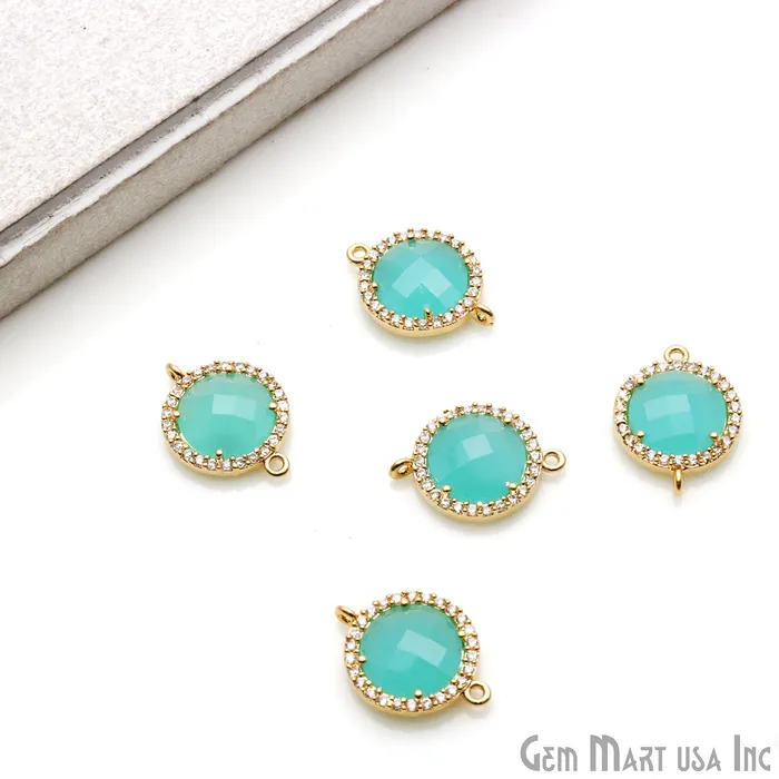 GemmartUSA Rings Round 10mm Gold Prong Setting Cubic Zircon Pave Connectors Pick Stone GemmartUSA Rings Round 10mm Gold Prong Setting Cubic Zircon Pave Connectors Pick Stone