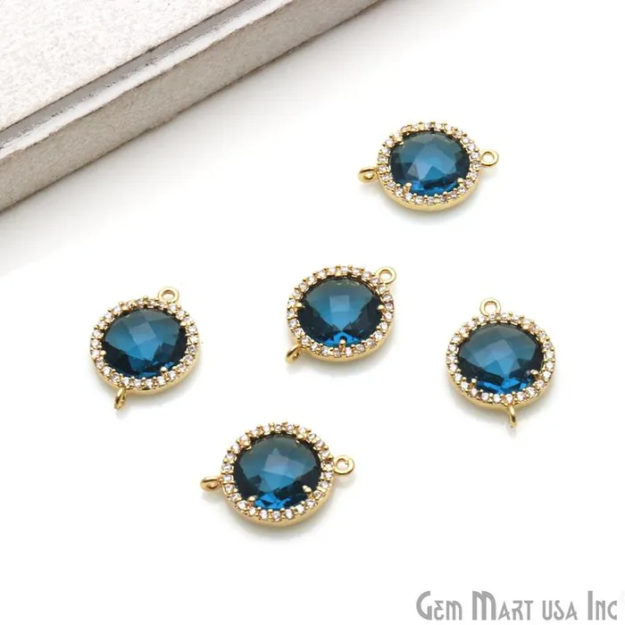 GemmartUSA Rings Round 10mm Gold Prong Setting Cubic Zircon Pave Connectors Pick Stone GemmartUSA Rings Round 10mm Gold Prong Setting Cubic Zircon Pave Connectors Pick Stone