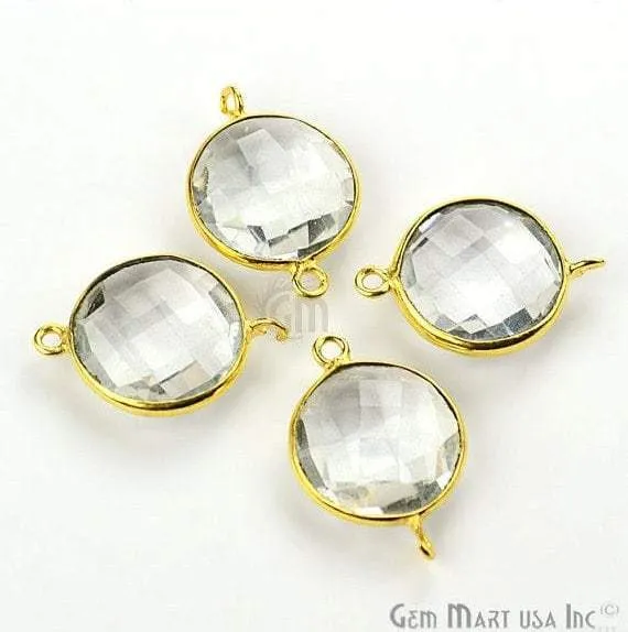 GemMartUSA Rings Round 14mm Gold Plated Double Bail Gemstone Connector GemMartUSA Rings Round 14mm Gold Plated Double Bail Gemstone Connector