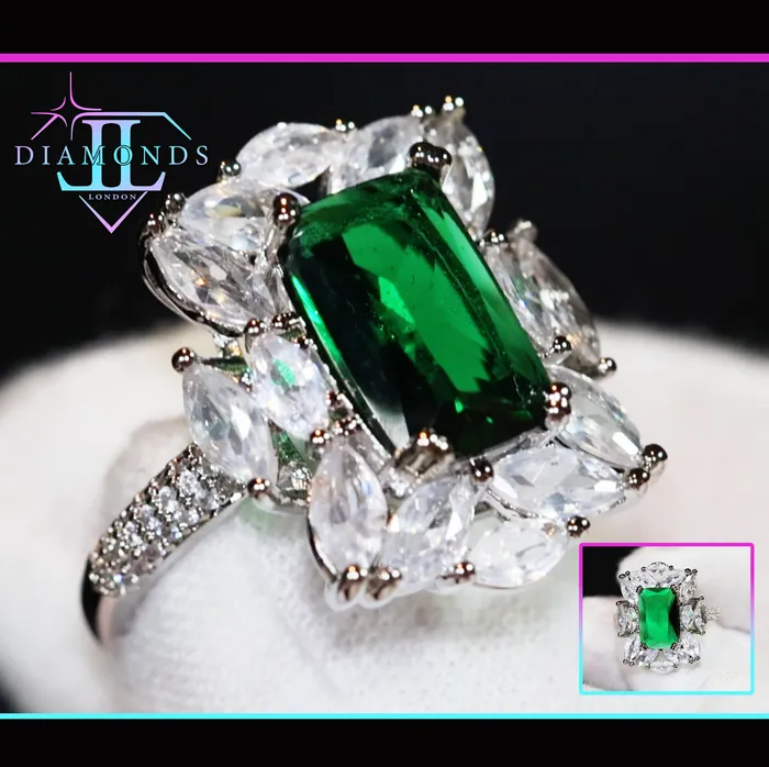 Green Diamond Ring Big Green Diamond Ring Lab Diamonds London Rings