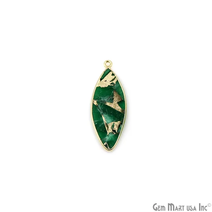 Green Mohave 36x13mm Gold Plated Single Bail Earring Connector 1 Pair GemMartUSA Earrings Green Mohave 36x13mm Gold Plated Single Bail Earring Connector 1 Pair GemMartUSA Earrings