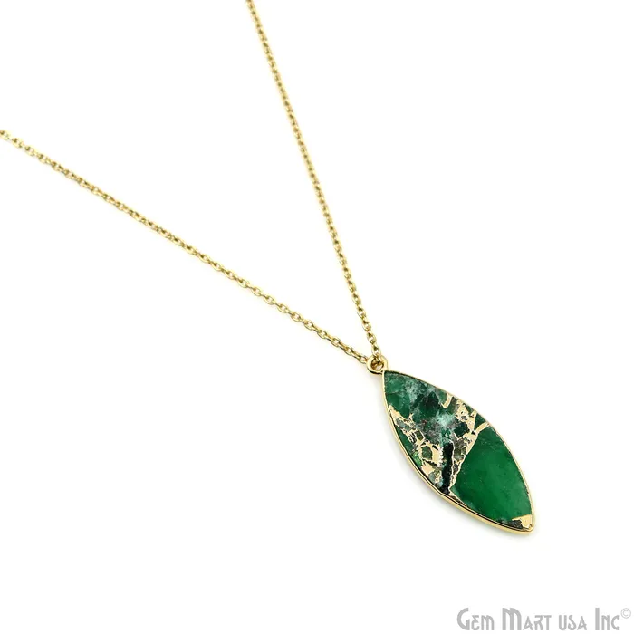 Green Mohave 36x13mm Gold Plated Single Bail Earring Connector 1 Pair GemMartUSA Earrings Green Mohave 36x13mm Gold Plated Single Bail Earring Connector 1 Pair GemMartUSA Earrings