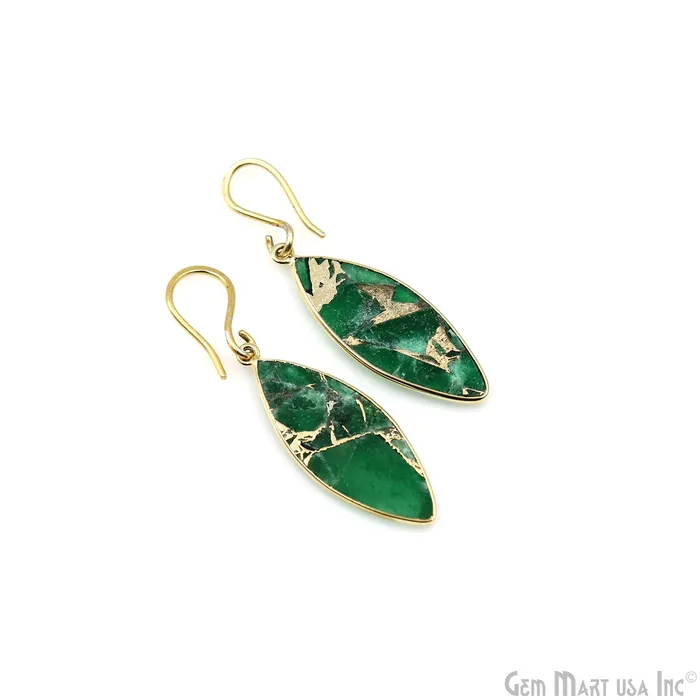 Green Mohave 36x13mm Gold Plated Single Bail Earring Connector 1 Pair GemMartUSA Earrings Green Mohave 36x13mm Gold Plated Single Bail Earring Connector 1 Pair GemMartUSA Earrings