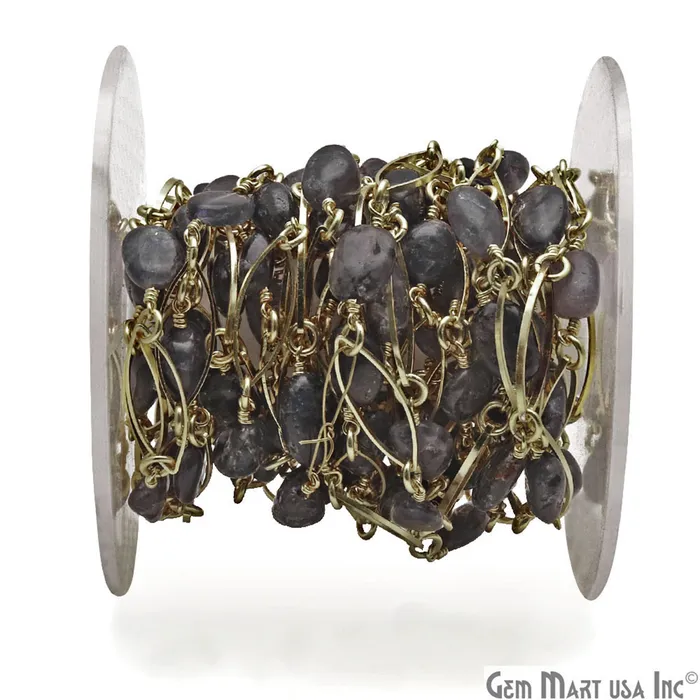 Iolite Gold Plated Marquise Finding Rosary Chain GemMartUSA PreStyled Sets Iolite Gold Plated Marquise Finding Rosary Chain GemMartUSA PreStyled Sets