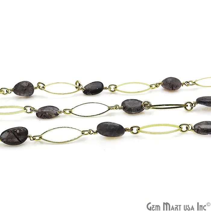 Iolite Gold Plated Marquise Finding Rosary Chain GemMartUSA PreStyled Sets Iolite Gold Plated Marquise Finding Rosary Chain GemMartUSA PreStyled Sets