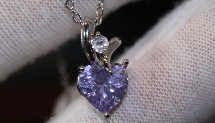 Lab Diamonds London Necklaces Womens Diamond Necklace Purple Diamond Heart Necklace Heart Necklace with Diamonds Diamond Heart Pendant Purple Diamond Necklace