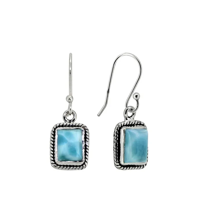 Larimar Solid 925 Sterling Silver Dangle Earrings Jewelry YoTreasure Earrings