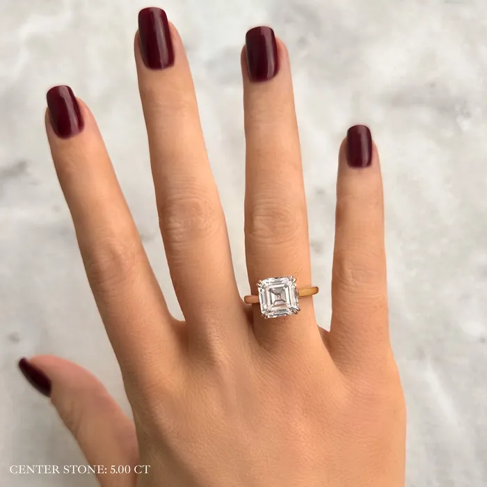 LEO MATHILD Earrings LEOS PERFECT SOLITAIRE SETTING asscher cut rose gold
