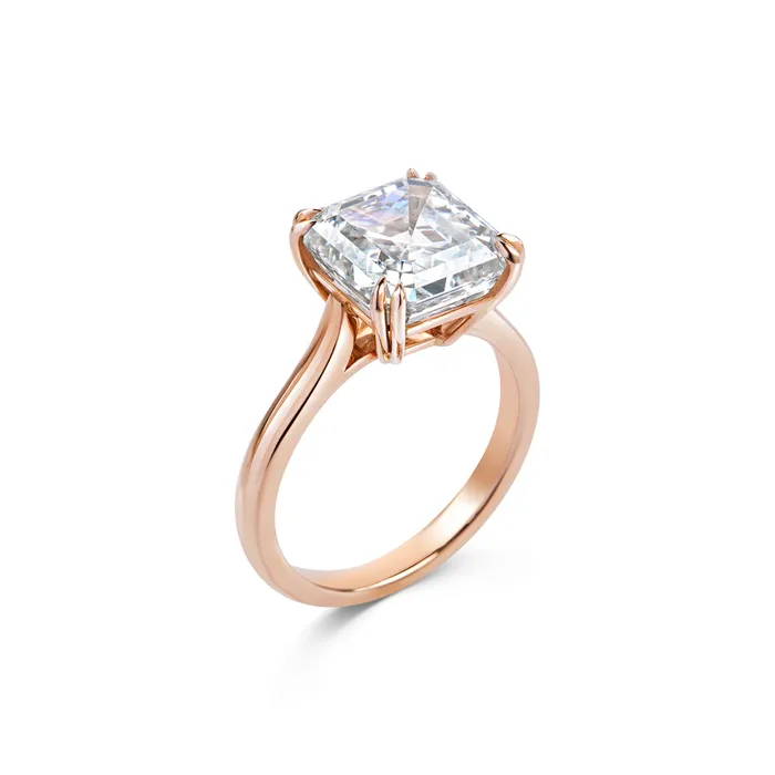 LEO MATHILD Earrings LEOS PERFECT SOLITAIRE SETTING asscher cut rose gold