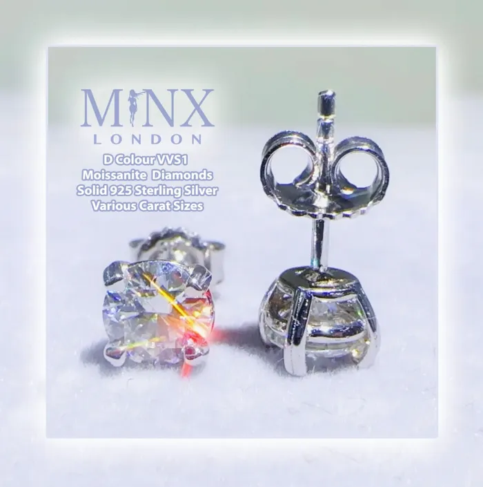 Minx London Earrings VVS1 Round Diamond Ear Studs Moissanite Diamond Ear Studs Iced Out Ear Studs Diamond Ear Studs Moissanite Earrings Ear Studs Minx London Earrings VVS1 Round Diamond Ear Studs Moissanite Diamond Ear Studs Iced Out Ear Studs Diamond Ear Studs Moissanite Earrings Ear Studs