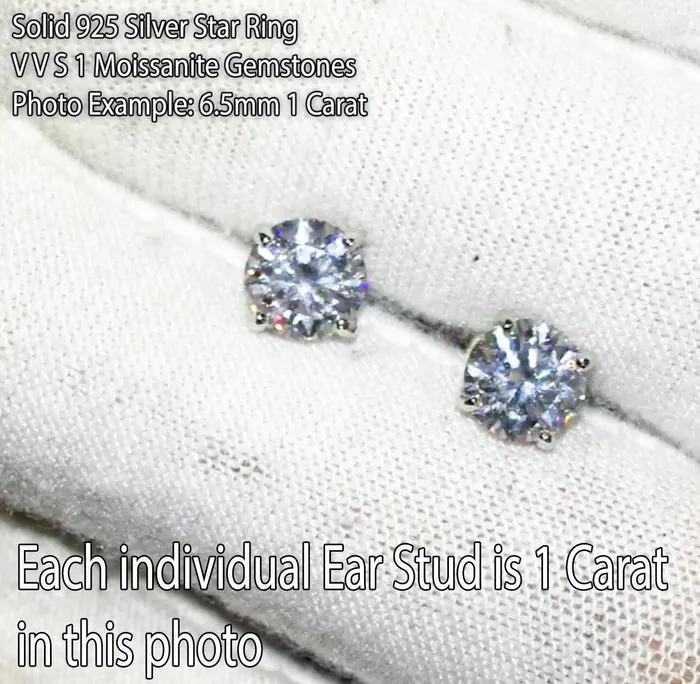 Minx London Earrings VVS1 Round Diamond Ear Studs Moissanite Diamond Ear Studs Iced Out Ear Studs Diamond Ear Studs Moissanite Earrings Ear Studs