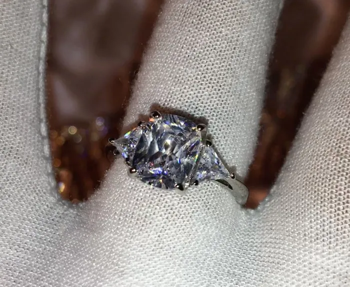Minx London Rings Big Carat Engagement Ring Radiant Diamond Ring Womens Engagement Ring Wedding Ring Womens Wedding Ring Cushion Diamond Ring