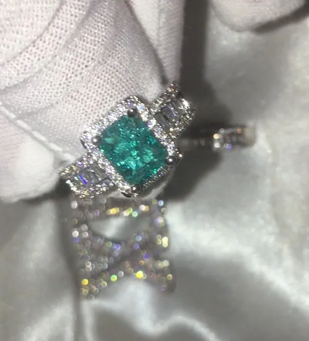 ML Rings Aquamarine Ring Aquamarine Diamond Ring