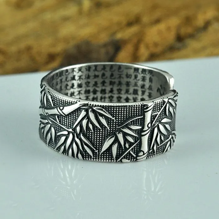 My Zen Temple Rings Bamboo Heart Sutra Ring