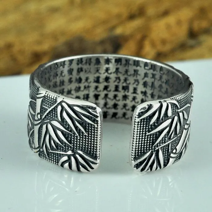 My Zen Temple Rings Bamboo Heart Sutra Ring