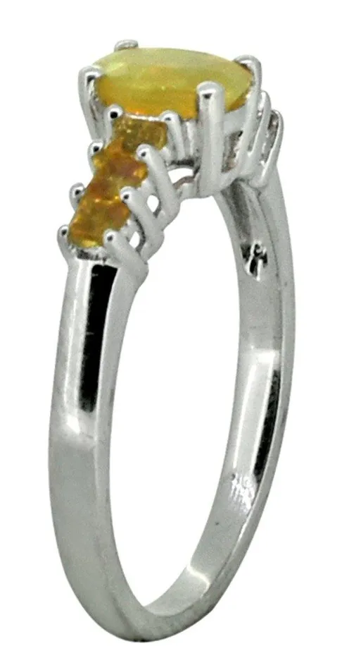 Natural Ethiopian Opal Citrine 925 Sterling Silver Designer Ring YoTreasure Rings Natural Ethiopian Opal Citrine 925 Sterling Silver Designer Ring YoTreasure Rings