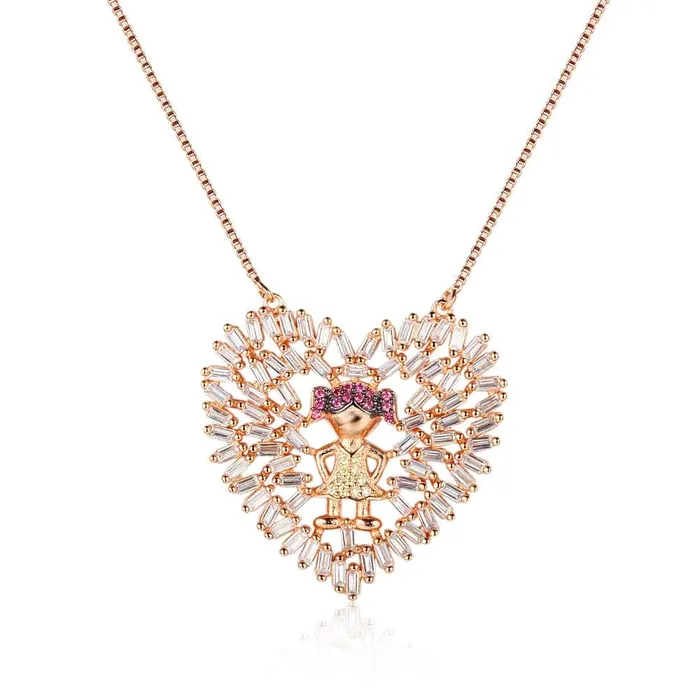 Necklaces 925 Sterling Silver Heart with Cute Girl Pattern Pendant Necklaces Fashion Jewelry for Women customjewelryan Necklaces 925 Sterling Silver Heart with Cute Girl Pattern Pendant Necklaces Fashion Jewelry for Women customjewelryan