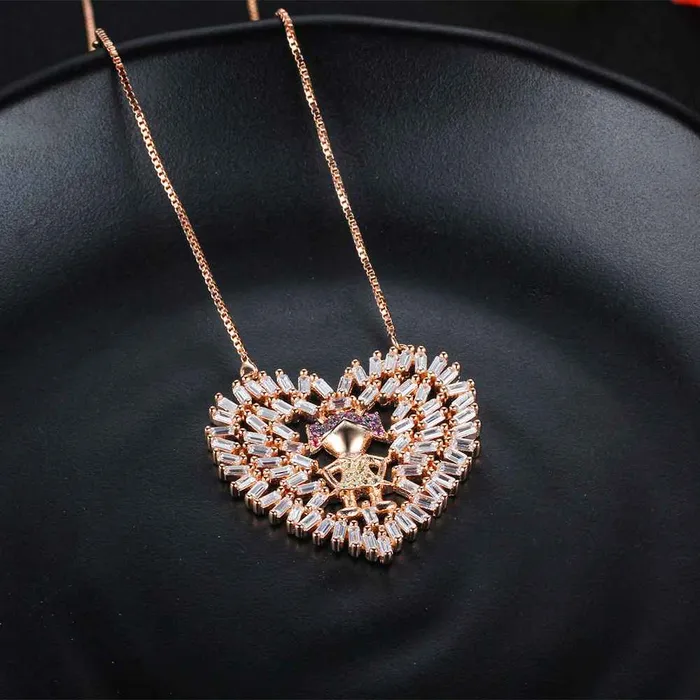 Necklaces 925 Sterling Silver Heart with Cute Girl Pattern Pendant Necklaces Fashion Jewelry for Women customjewelryan