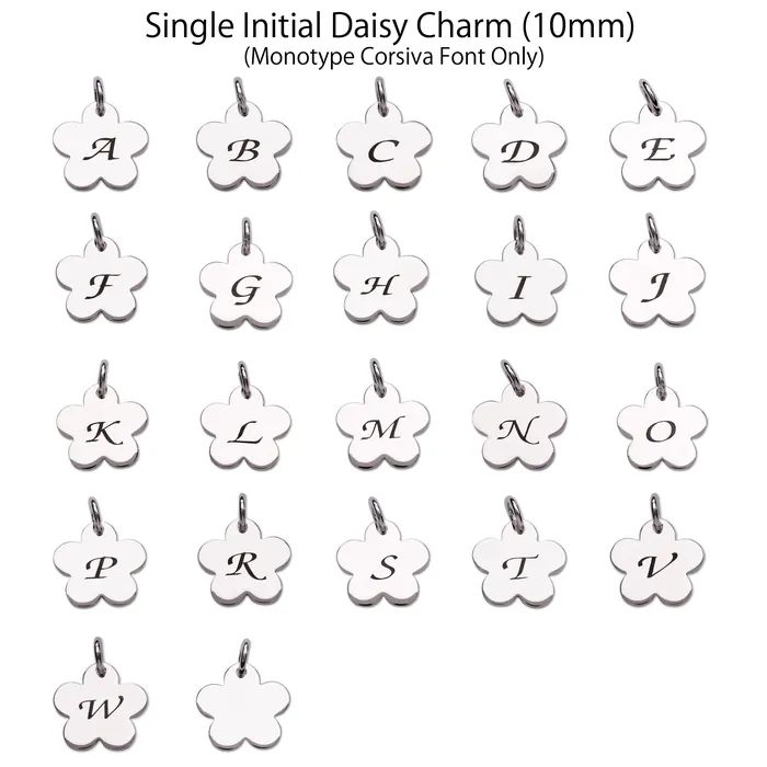 Necklaces Cherished Moments Jewelry Sterling Silver Daisy Initial Charms