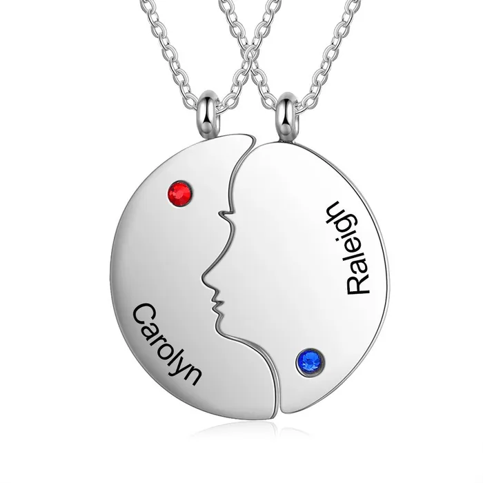 Necklaces Connect Us Together Sterling Silver Necklace 2 Custom Names Birthstones Personalized Jewel Necklaces Connect Us Together Sterling Silver Necklace 2 Custom Names Birthstones Personalized Jewel