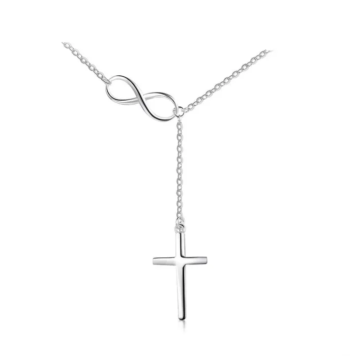 Necklaces customjewelryan 925 Sterling Silver Infinity Love Necklaces for Women with Cross Pendant Linked Chain Necklaces Classic Wedding Jewelry Necklaces customjewelryan 925 Sterling Silver Infinity Love Necklaces for Women with Cross Pendant Linked Chain Necklaces Classic Wedding Jewelry