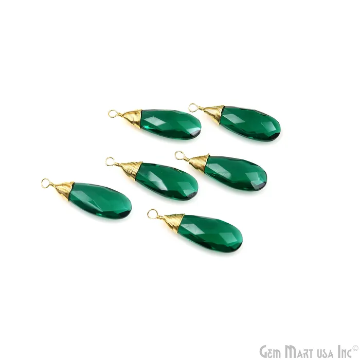 Necklaces GemmartUSA Pear Shape 31x12mm Gold Wire Wrapped Gemstone Single Bail Connector Pendant Necklaces GemmartUSA Pear Shape 31x12mm Gold Wire Wrapped Gemstone Single Bail Connector Pendant